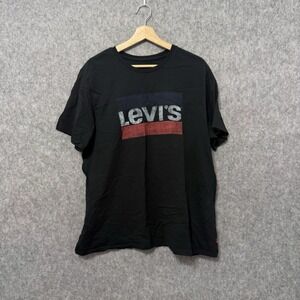 Levi's Logo T-Shirt Black Red Blue Graphic Men's Size XL Casual‎ Streetwear